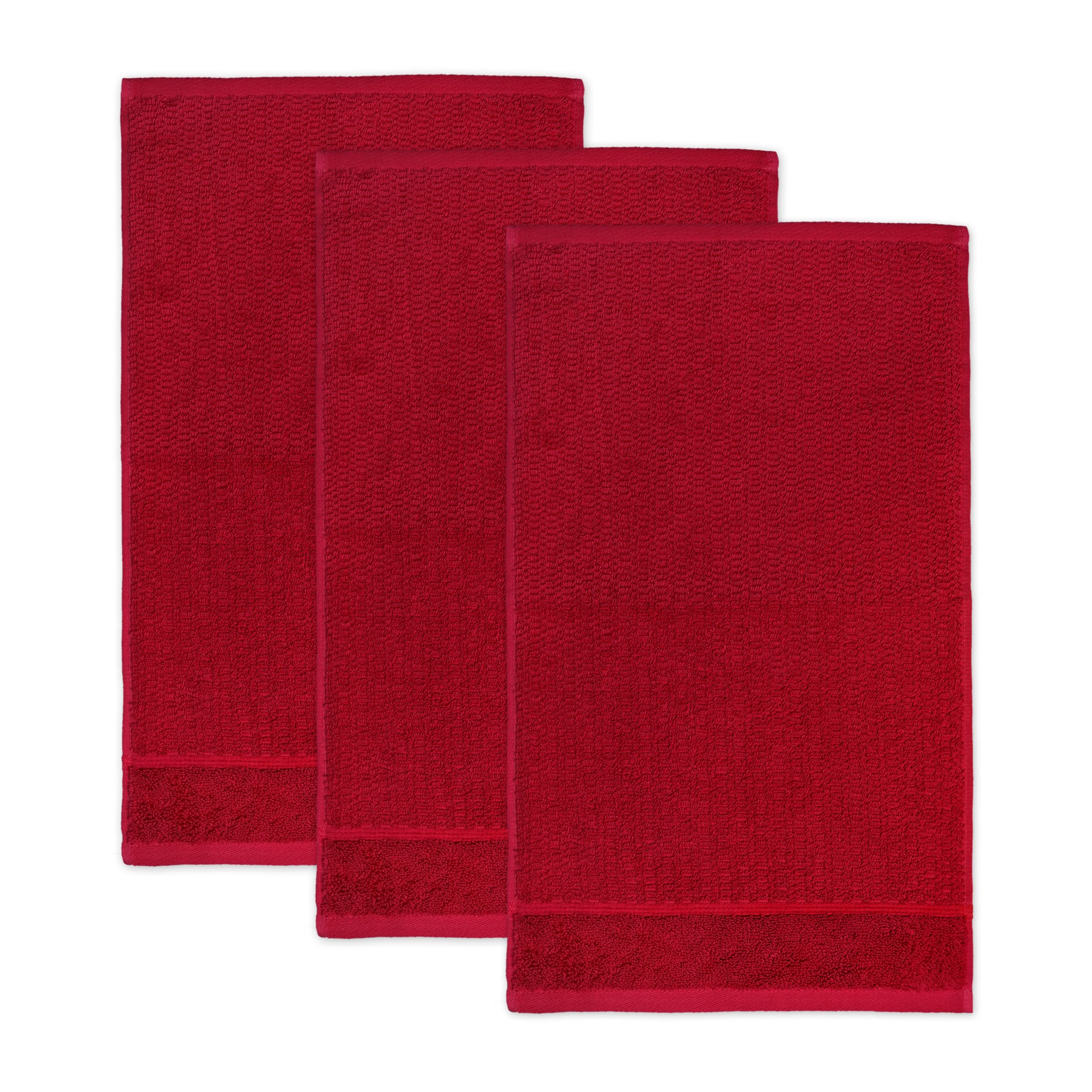 Frottana Pearl guest towel 30 x 50 cm made of 100% cotton, ruby 3er set