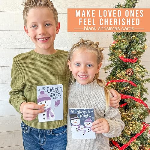 Miniatura 2 de 24 tarjetas navideñas de muñeco de nieve a granel con sobres, tarjetas navideñas en caja con sobres, paquete de tarjetas de Navidad con sobres,