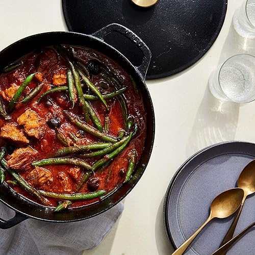 Vista 79 de Milo by Kana 3.5-quart Enameled Cast Iron Dutch Oven with Lid Premium Casserole Cooking Pot Enamel Coating Inside and Out Oven Safe and White