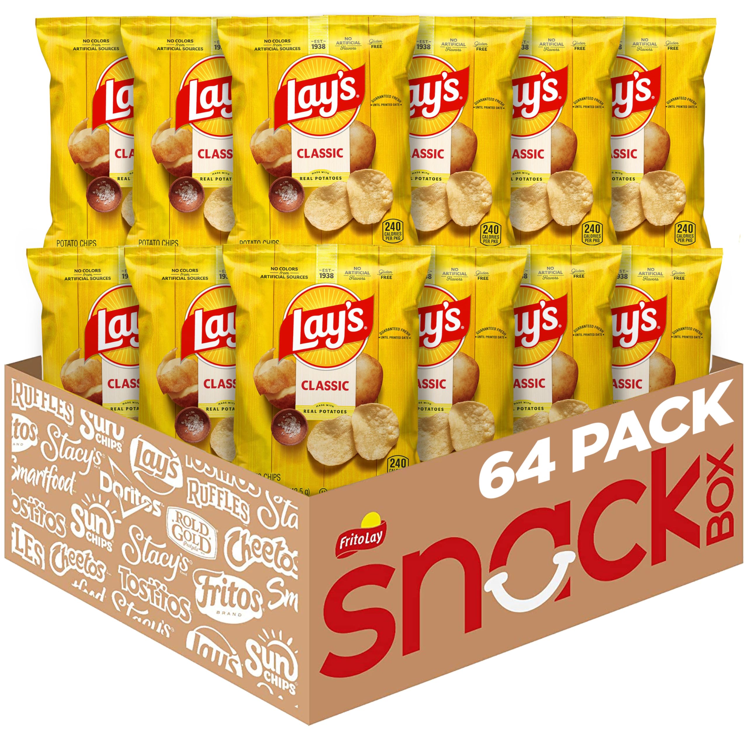 Potato Chips, Classic, 1.5 Ounce (Pack of 64)