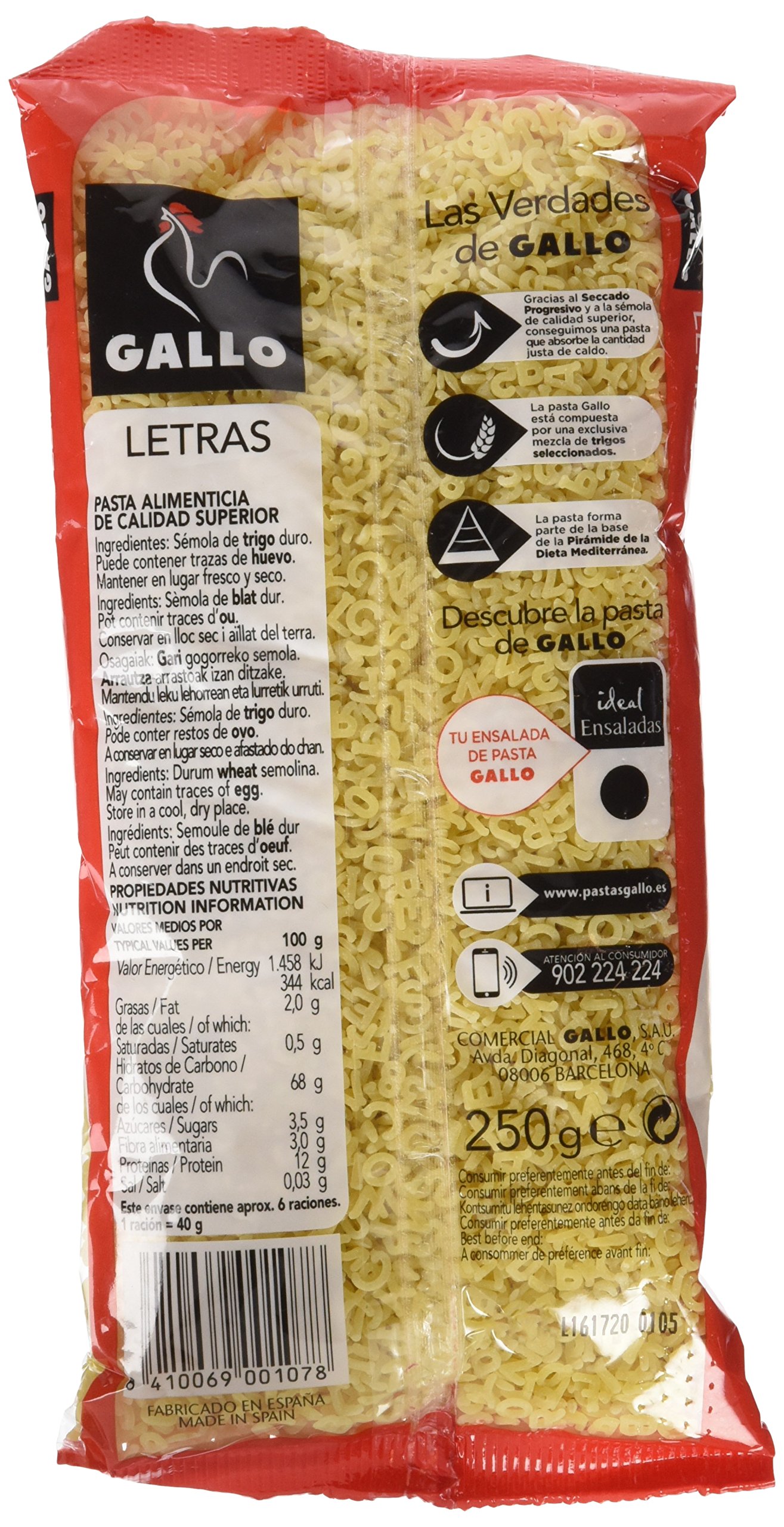 Gallo Pasta Letras, 250G