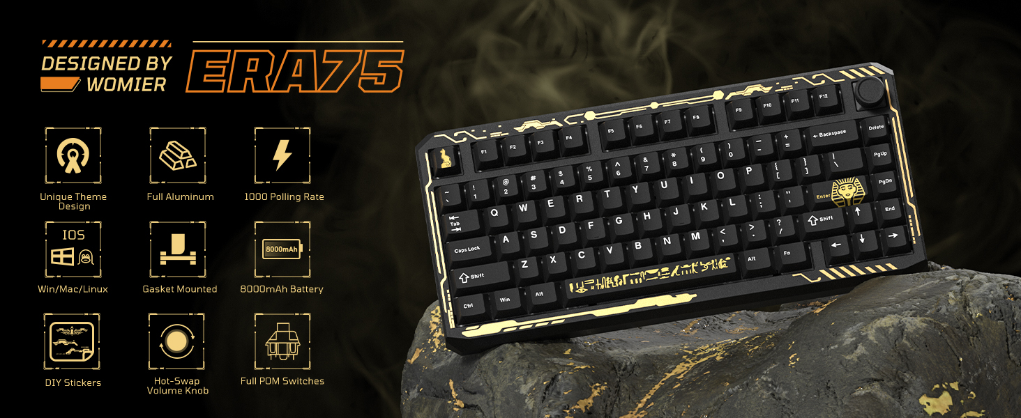 Amazon.com: Womier ERA75 75% Wireless Mechanical Keyboard with VIA