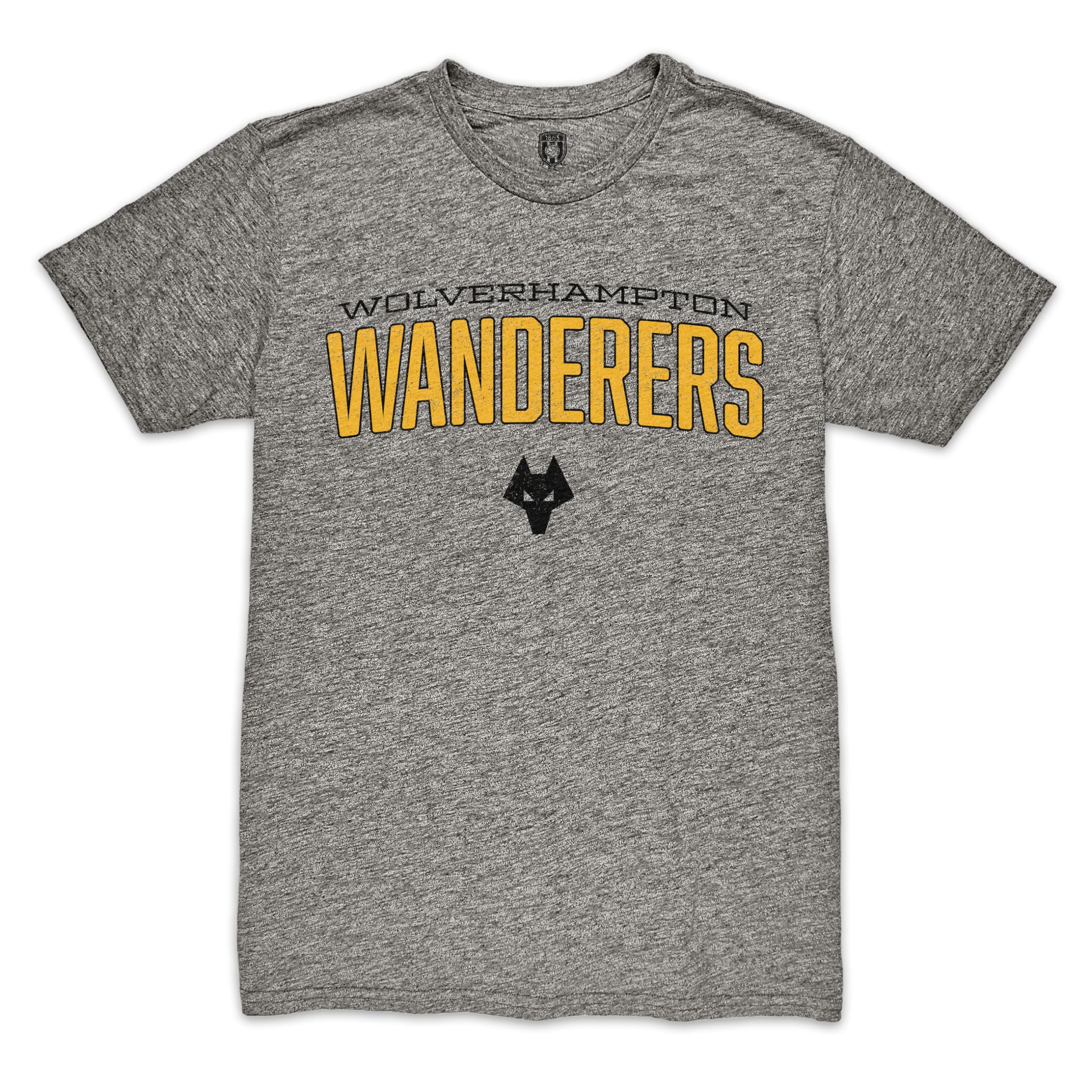 Wolverhampton Wanderers Wordmark Vintage Triblend T-Shirt - Grey
