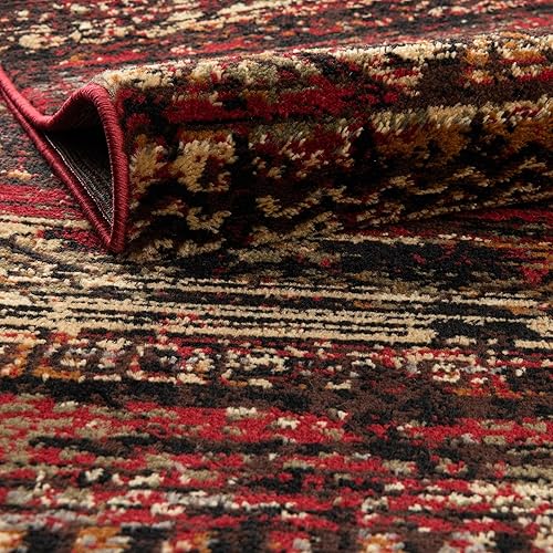 Miniatura 5 de Unique Loom Saturn Collection Alfombra de área - Relé (rectangular 4 pies 0 pulgadas x 6 pies 0 pulgadas, borgoñabeige)