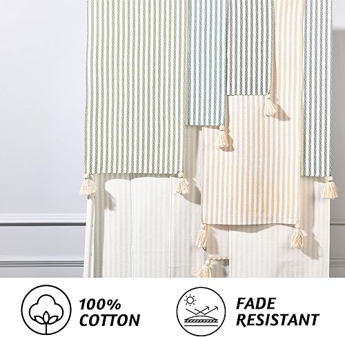 Miniatura 6 de Folkulture Camino de mesa con borlas para mesa de comedor del hogar, decoración de granja o decoración de cocina, mantel bohemio 100% algodón para