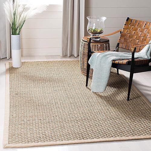 Vista 18 de SAFAVIEH Natural Fiber NF114A - Alfombra de hierba marina, tejido de canasta, con borde, para zonas de alto tráfico, sala de estar, dormitorio, 2