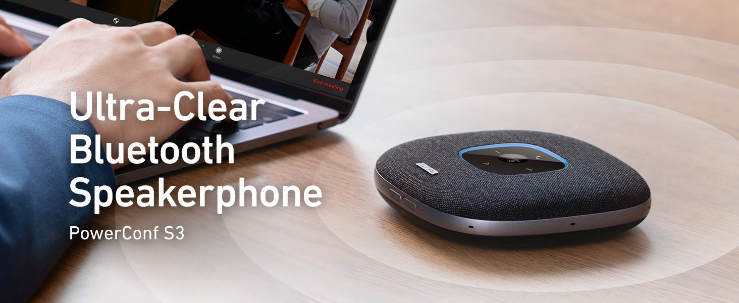 Anker PowerConf S3 Bluetooth Speakerphone with 6 Mics, Enhanced
