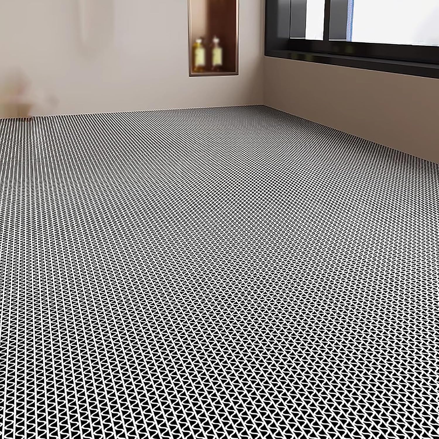 QYMYOZ Rectangular PVC Drainage Floor Mats For Bathroom Restaurant Garage Bar(90x100cm)