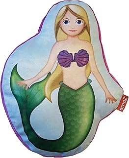 emoji 'Mermaid' pluszowa poduszka, poliester, wielokolorowa, 29 x 8 x 40 cm