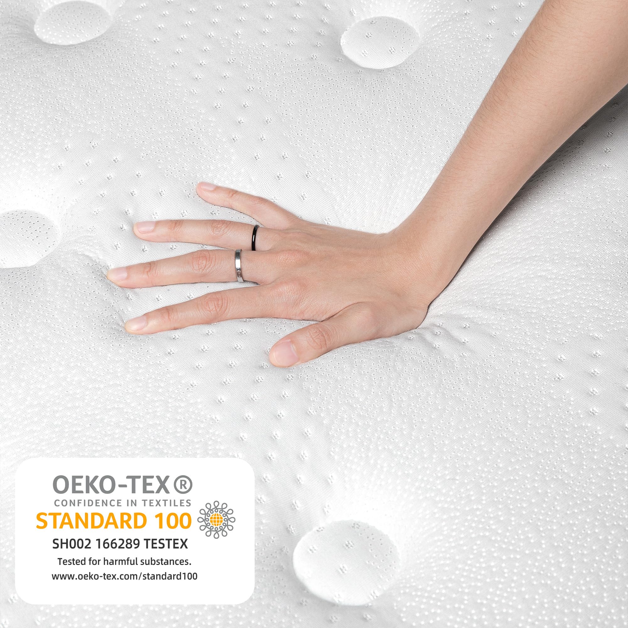 TeQsli Gel Taschenfederkernmatratze 140x200 cm 25 cm Höhe H3 Härtegrad, Ergonomische 9-Zonen Matratze, Orthopädische Federkernmatratze mit Gel-Memory-Schaum, Öko-Tex & CertiPUR Zertifiziert
