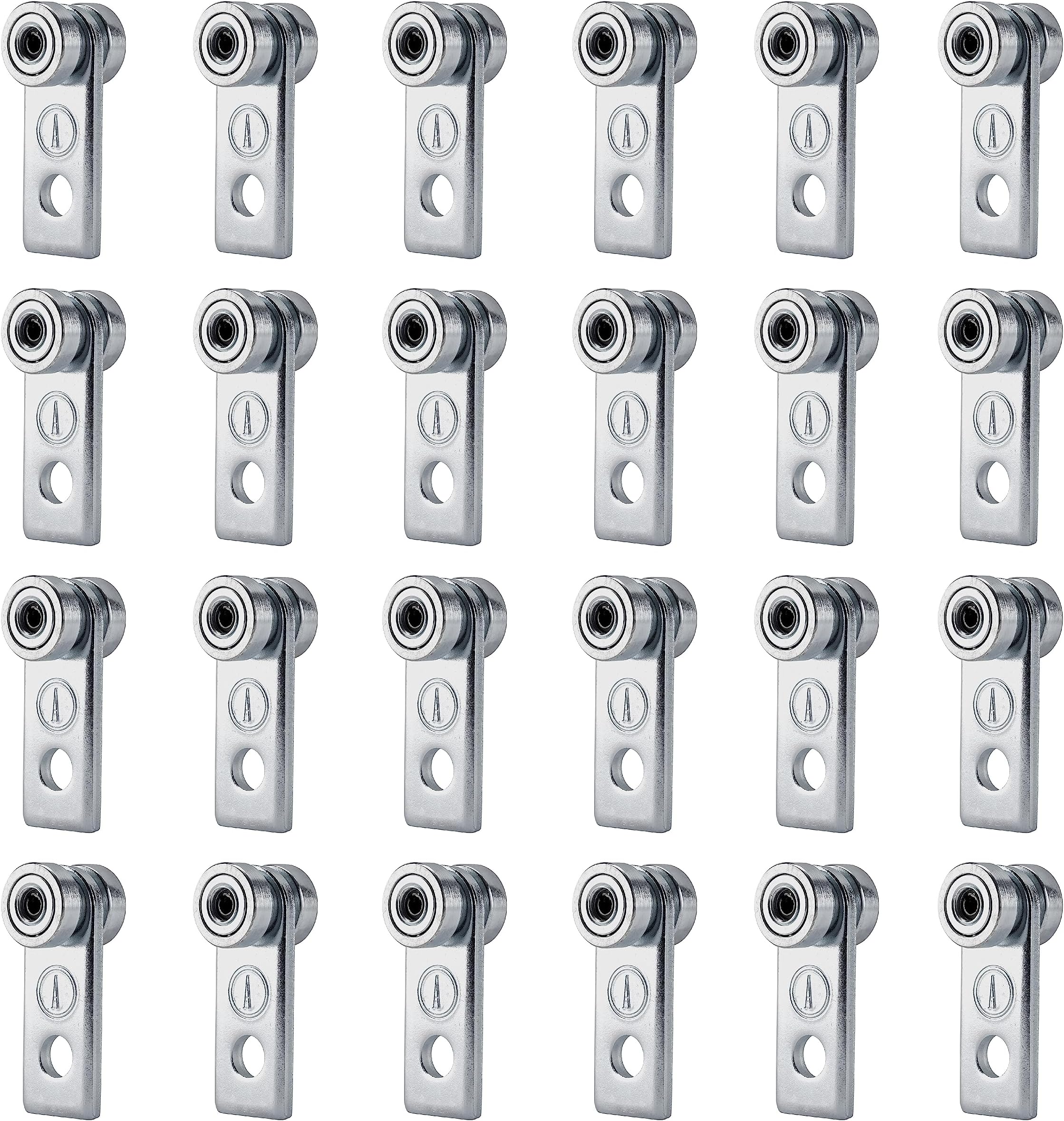 ANDUSTRIAL- 2 Bearing Trolley Assembly Rollers - Silver Finish: Electro-Galvanized Zinc - Fits 1-5/8" Wide and All Taller Strut Channels - Design Load: 437 Lbs - 24 Pcs