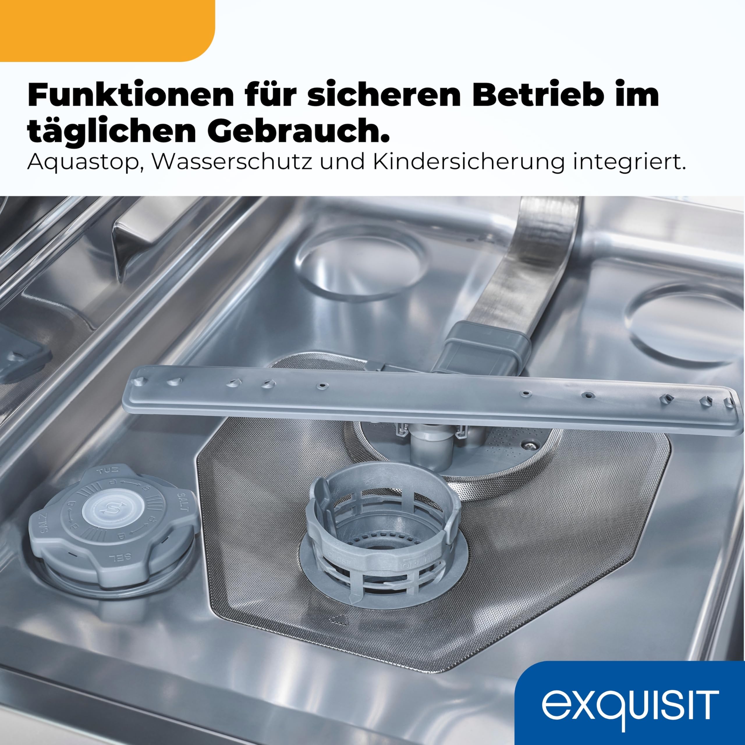 Exquisit Geschirrspüler 45 cm Freistehend Schwarz 9 Maßgedecke 49 dB Aquastop Eco-Programm
