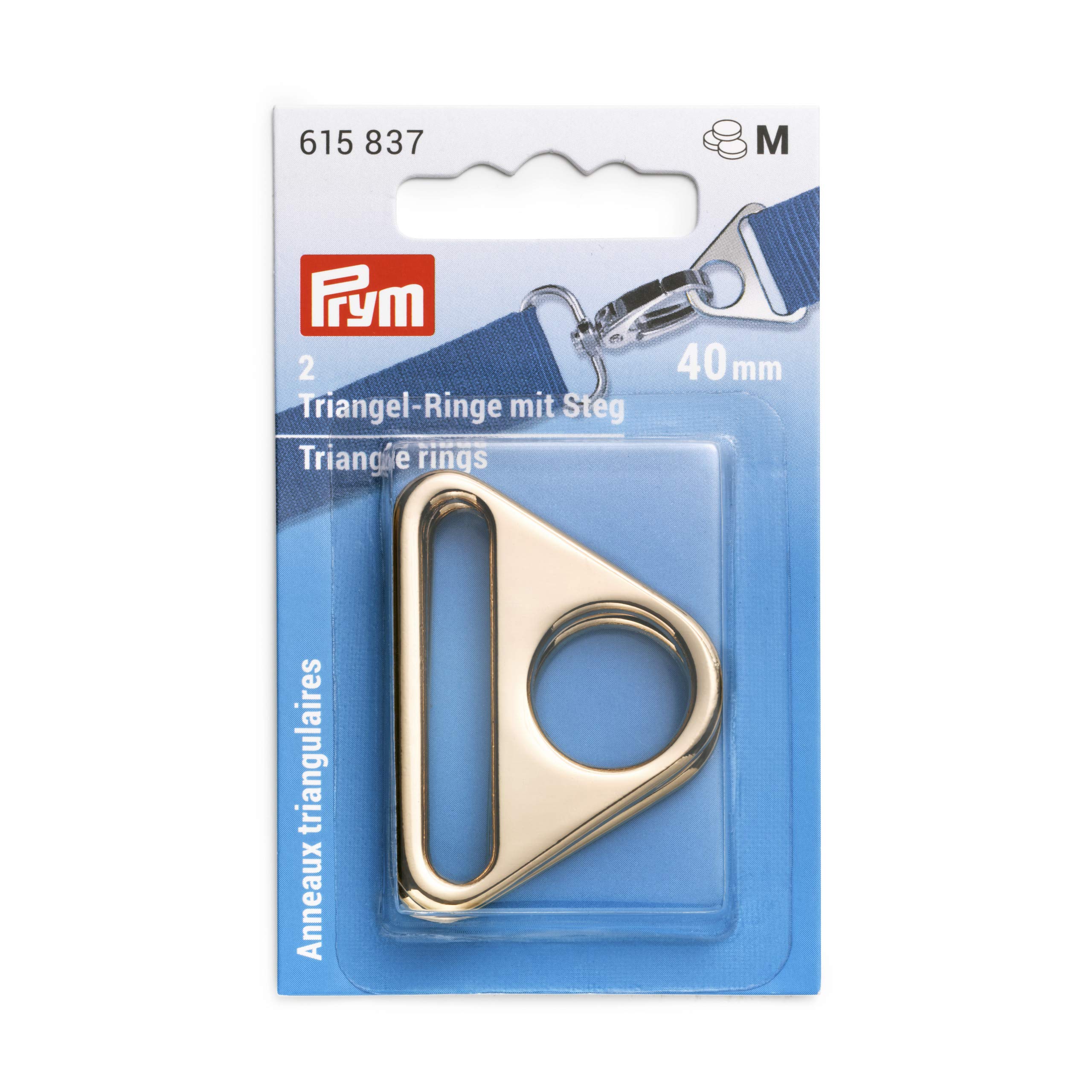 Prym Triangle Rings, Zinc Alloy, New Gold, 40 mm