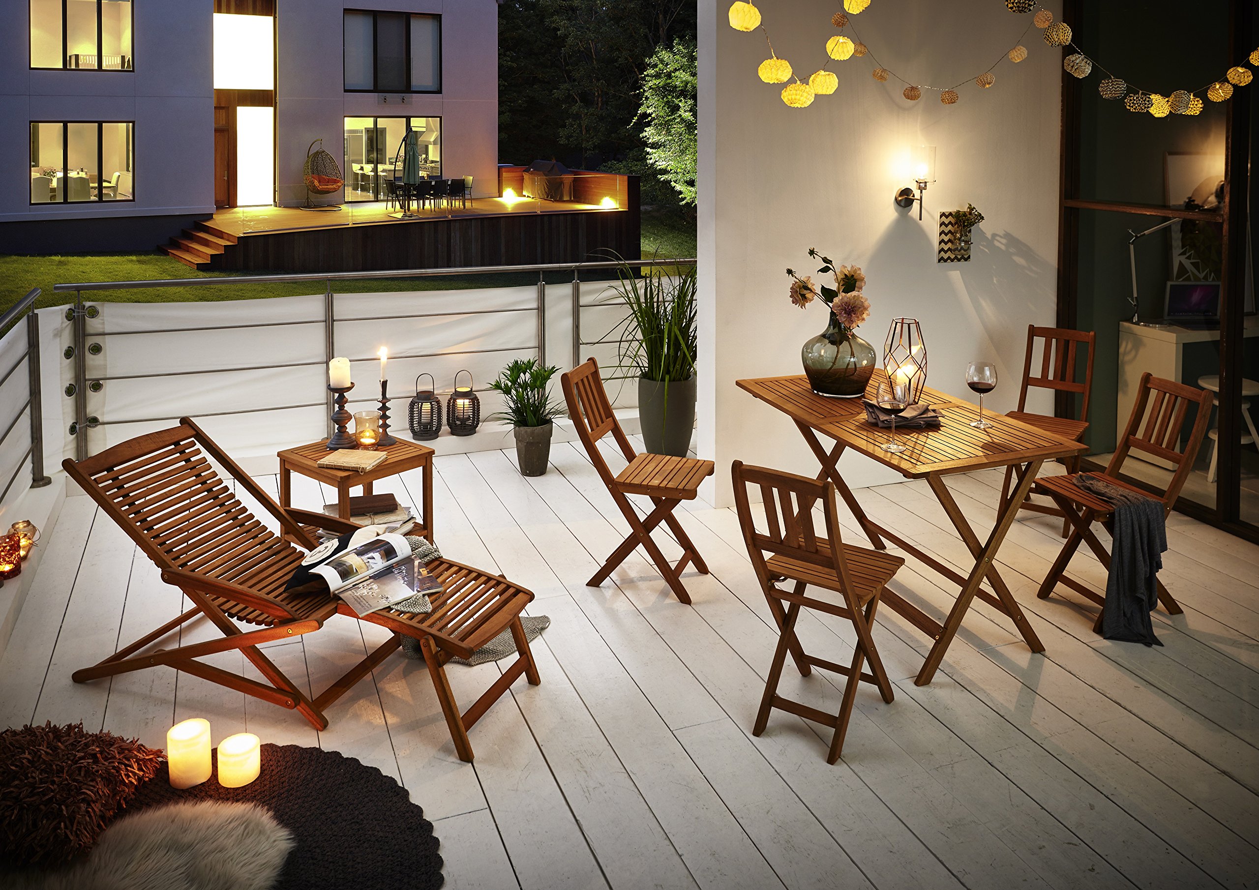 SAM Gartenliege Fuki aus Akazie, Sonnenliege aus Holz, Liegestuhl, Deckchair geölt, massives Gartenmöbel