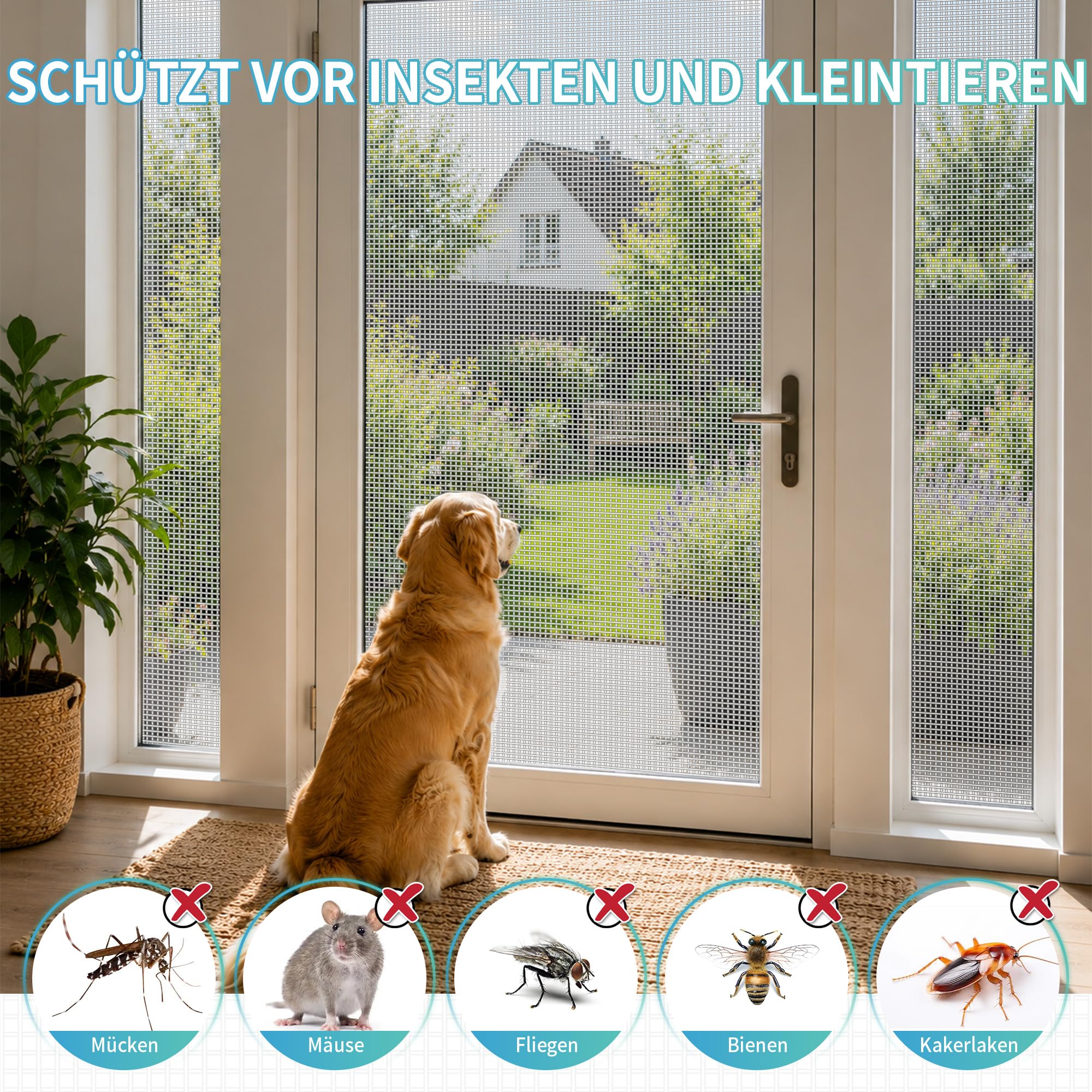 Fliegengitter Edelstahl 1x10 m langlebiger Insektenschutz für Fenster Türen | Kratzfestes Edelstahlgitter DIY-Projekte zuschneidbares Edelstahlgewebe