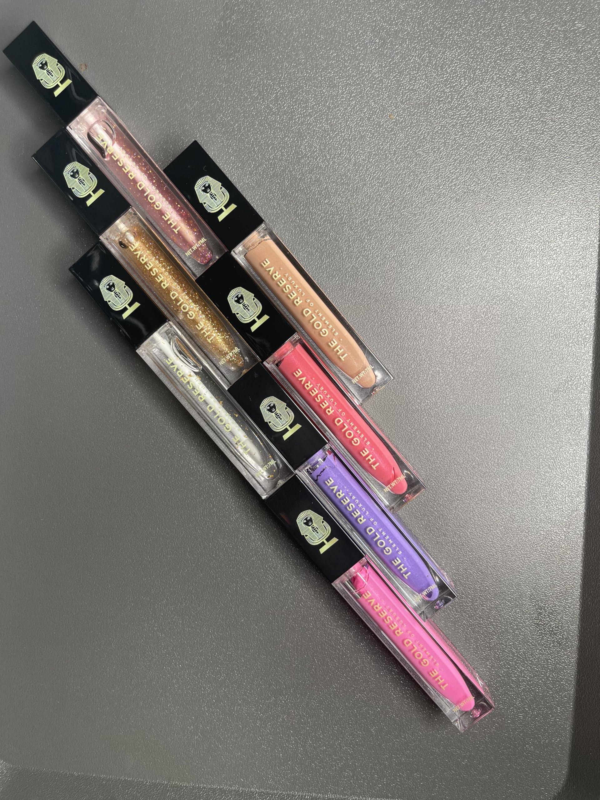 Crystal Glass - 24K Gold Lip Glass Gloss 24K Luxury Crystal Frost Collection 7 Set