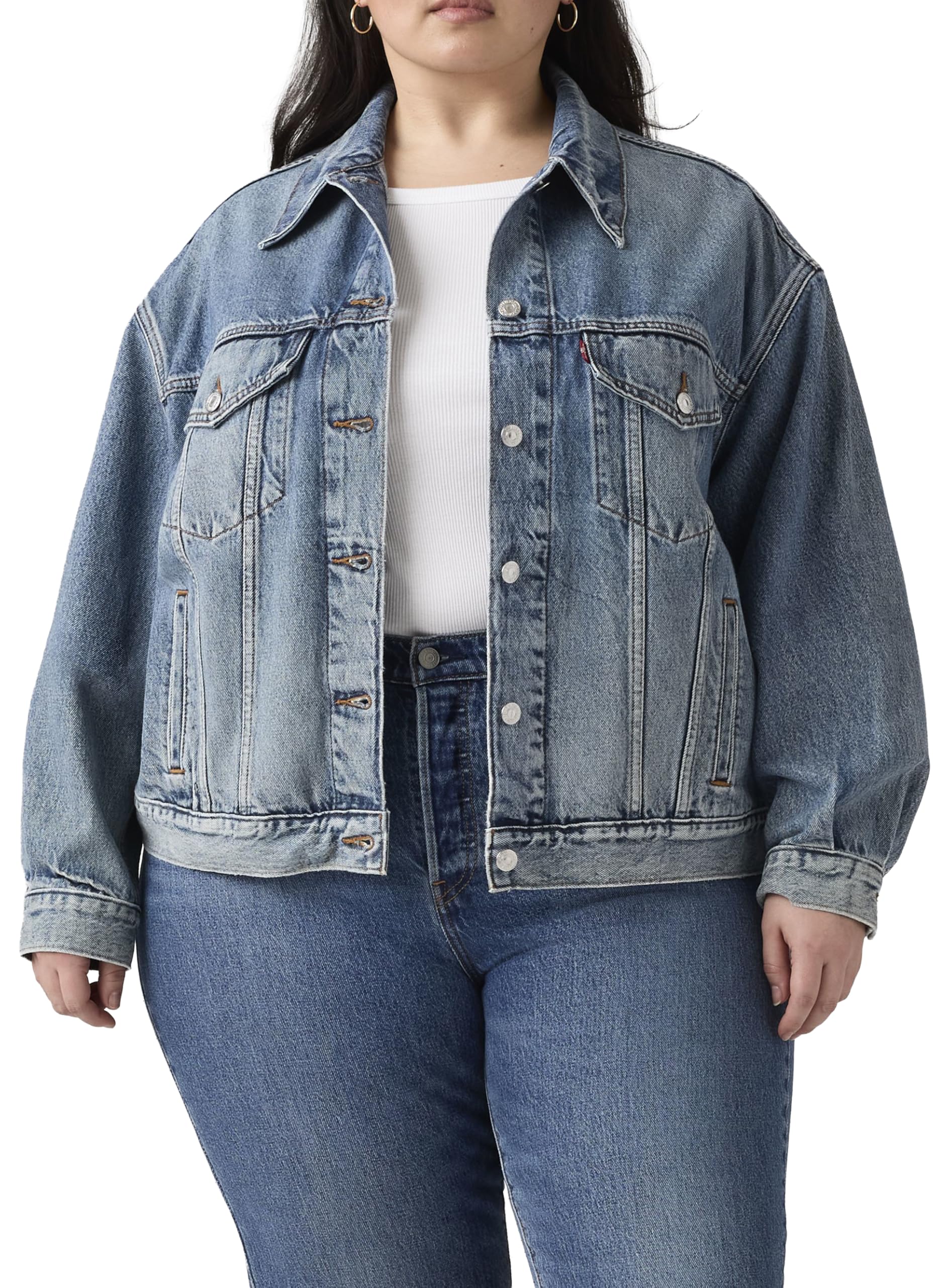 Levi's Plus Size 90s Sherpa Trucker Camisa para Mujer