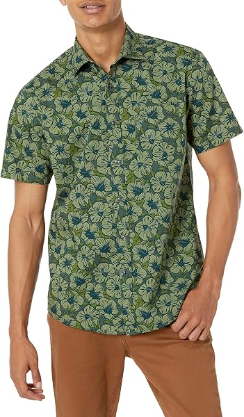 Amazon Essentials Men's Regular-Fit Short Sleeve Collared Button Down Shirt