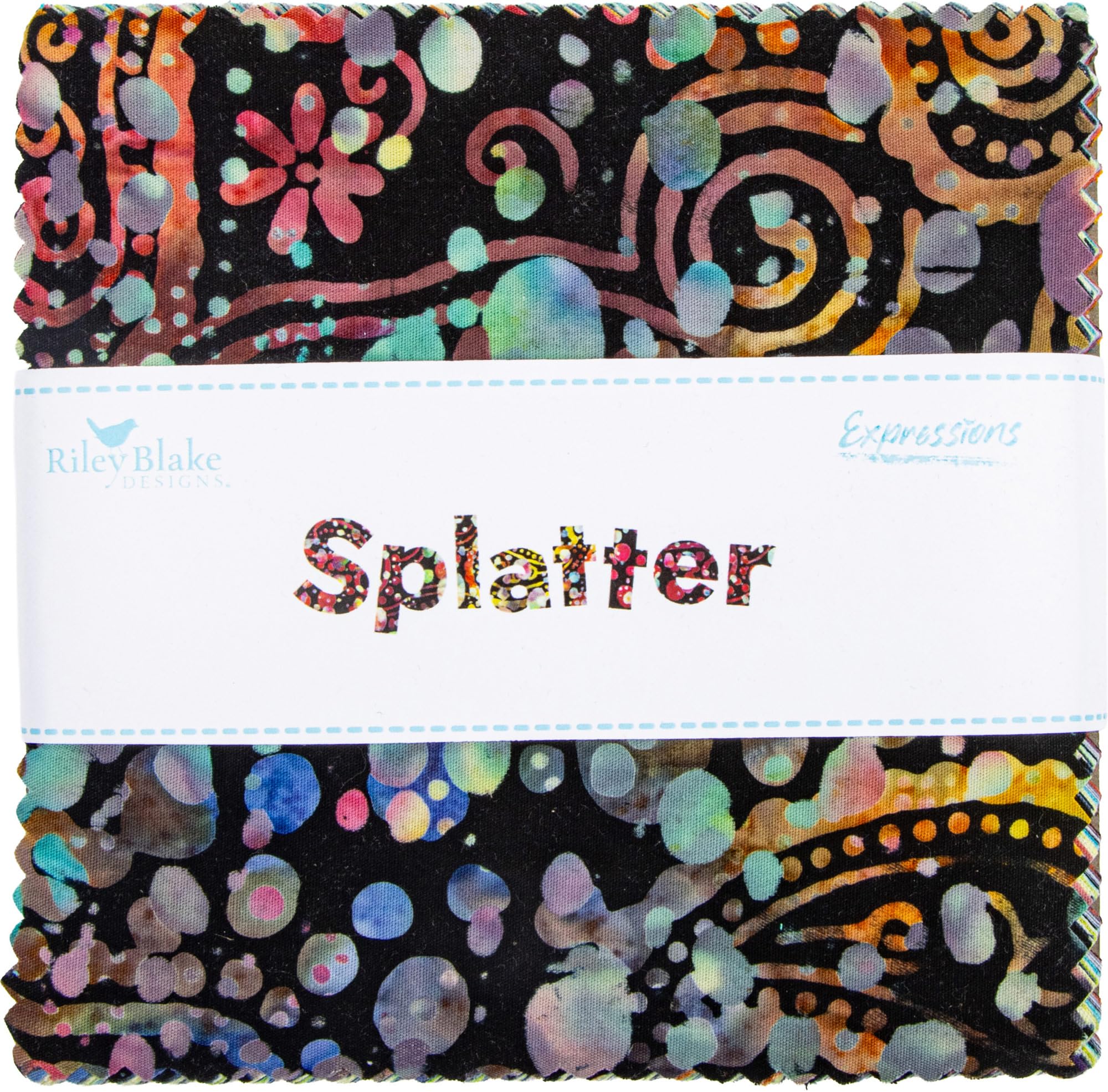 Expressions Batiks Splatter 5" Stacker 42 5-inch Squares Charm Pack Riley Blake Designs 5-23396-42
