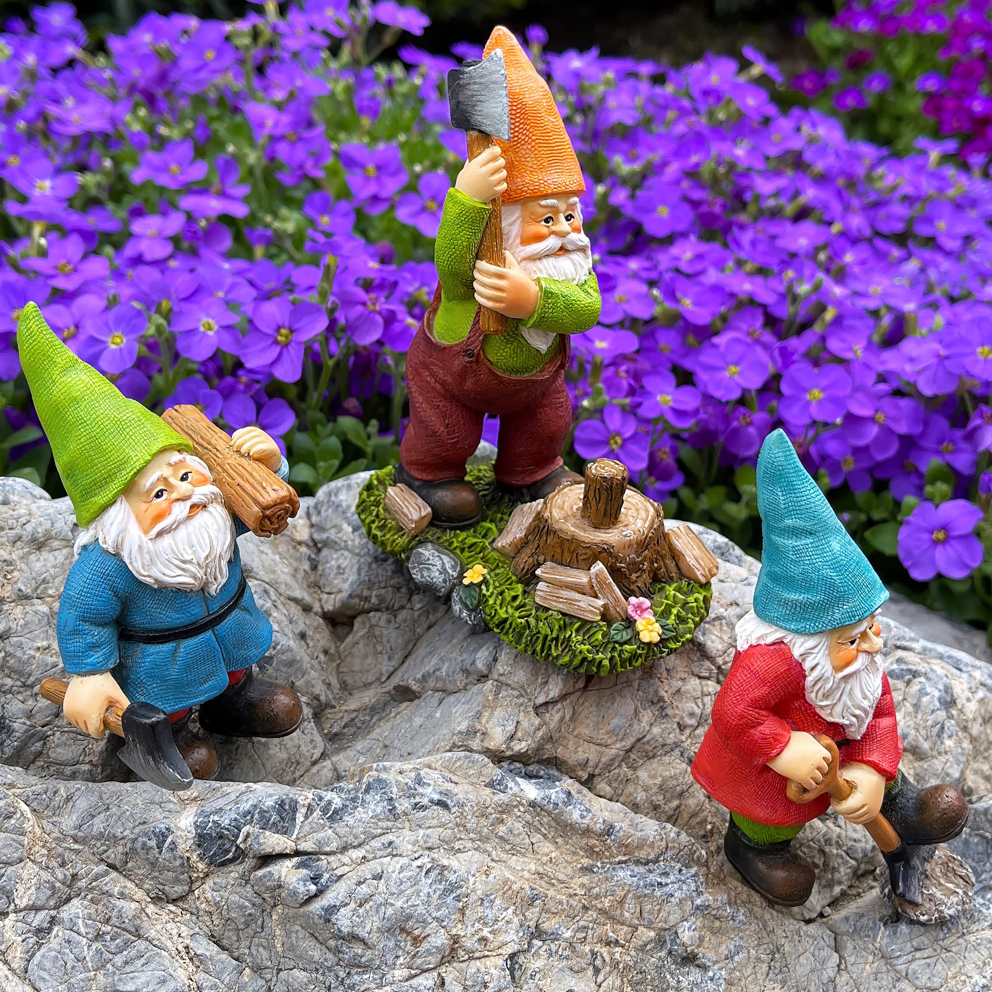 Mood Lab Miniature Garden Gnomes - Working Gnomes Kit of 3 pcs