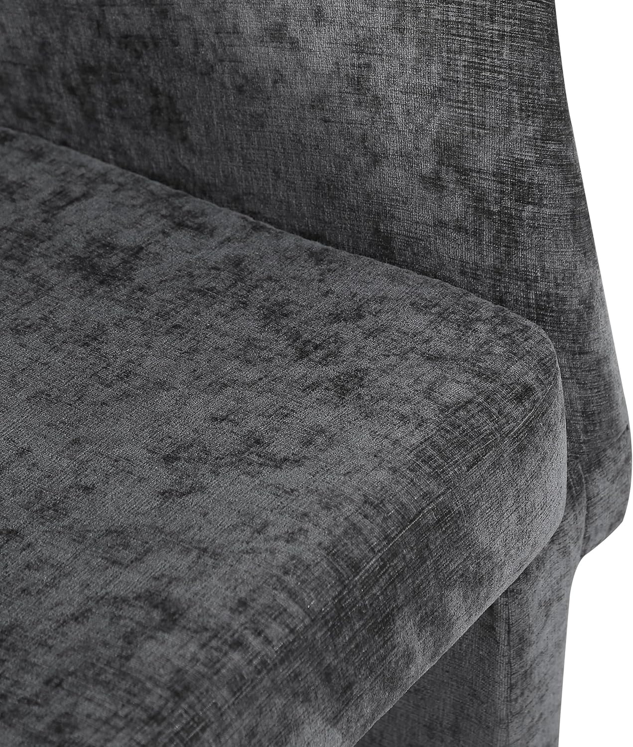 Meridian Furniture 439Black-C Emmet Collection Modern | Contemporary Dining Chair/Accent Chair with Soft Black Chenille Fabric, Steel Inner Frame, 26" W x 23.5" D x 30" H, Black