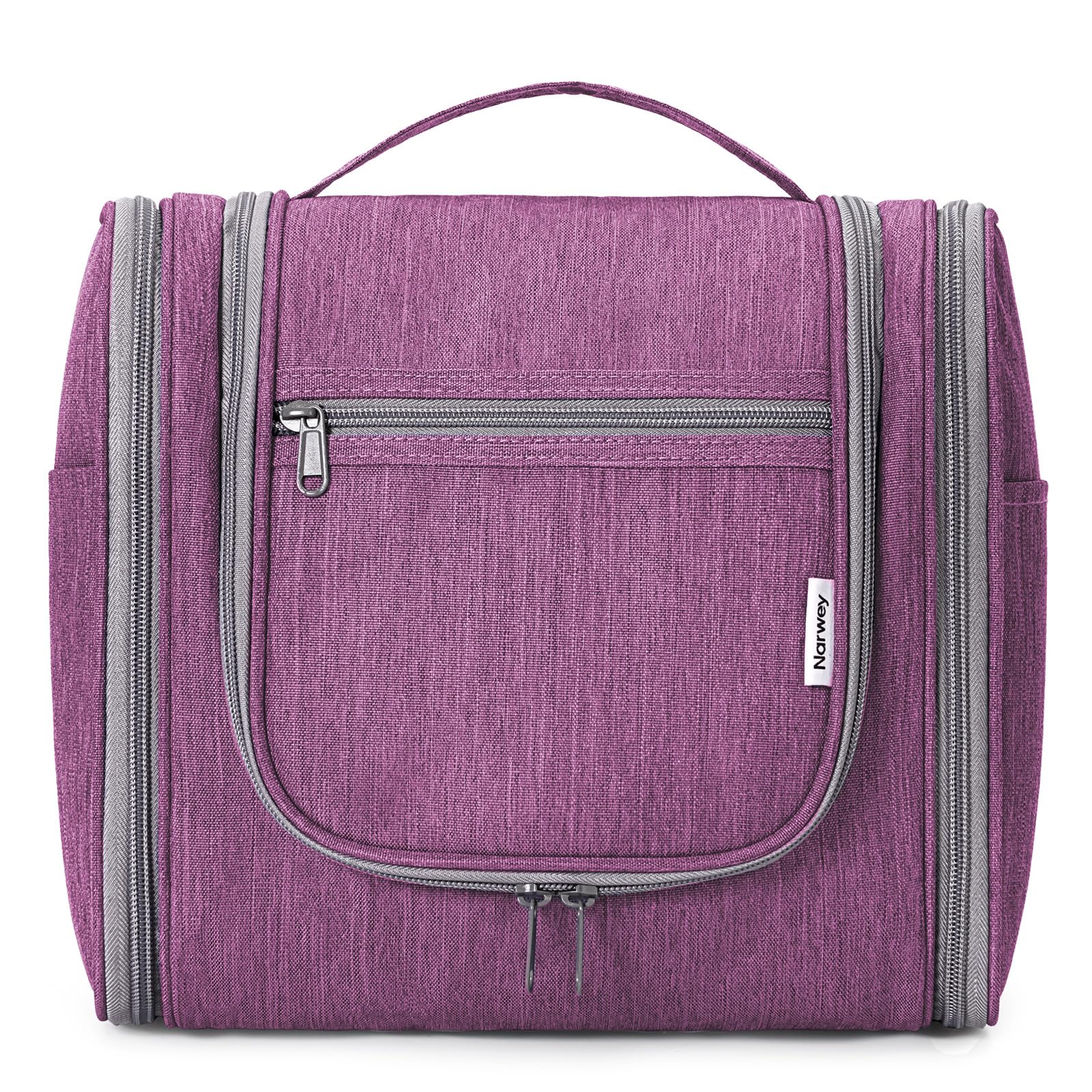 Narwey Neceser Mujer Bolsa de Aseo Colgante, Organizador de Maquillaje Neceser Viaje para Hombre y Mujer Accesorios de Viaje (moradoe(Grande))