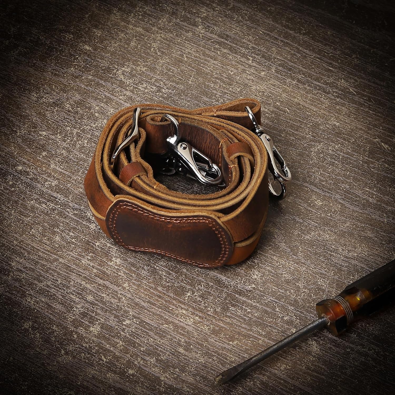 Grain Buffalo Leather Suspender for Men | 0.2 inches thickness | Western Heavy Duty Dress Suspender