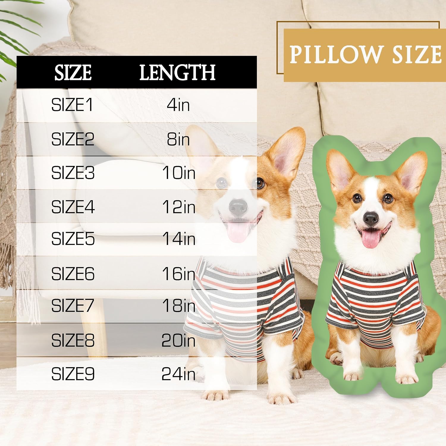 Custom Dog Pillow Custom Pet Pillow Pet Memorial Dog Pillow Personalized Photo Pillow Pet Portrait Double Side Printing(24in)