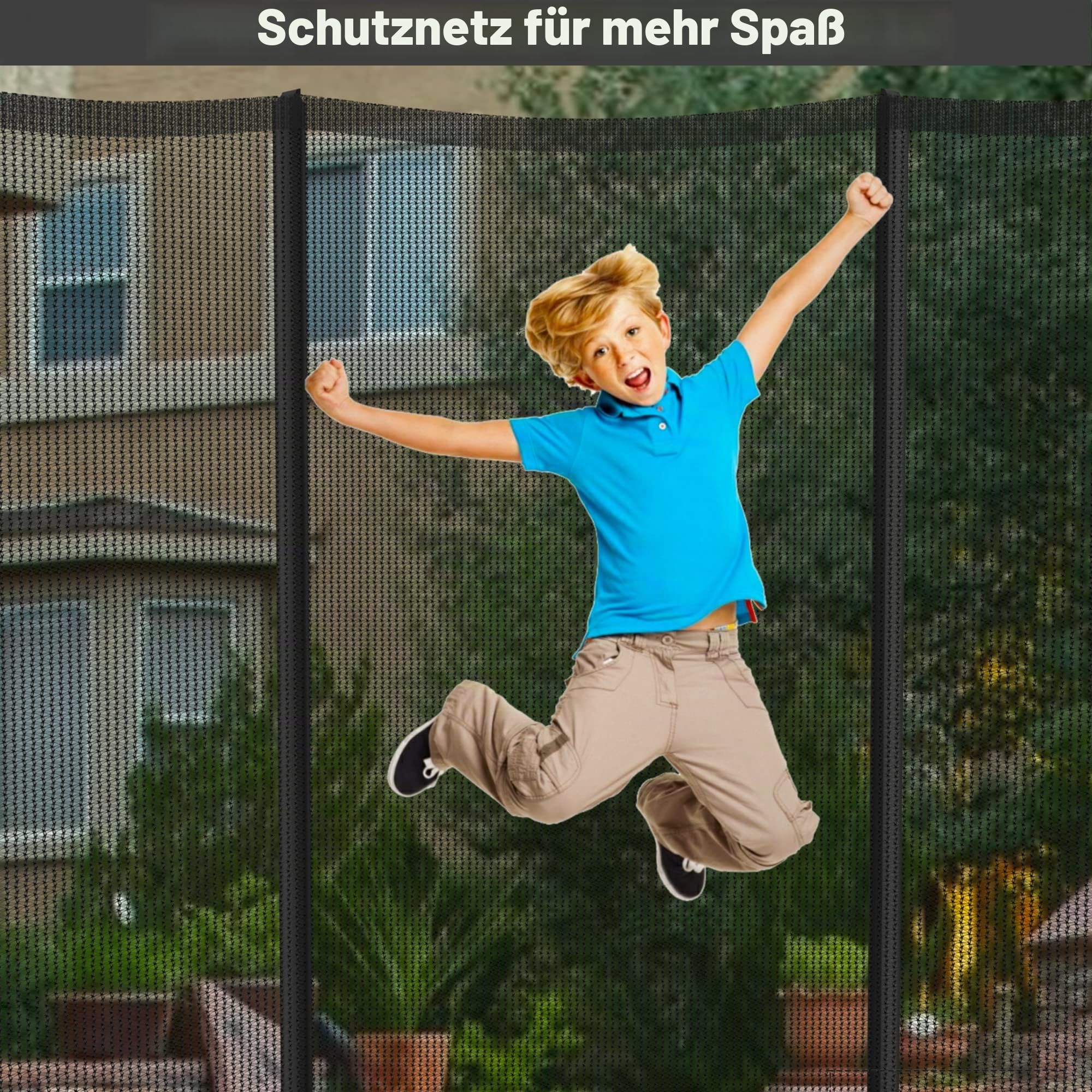 NONMON Trampolin Ersatznetz Sicherheitsnetz für Trampolin Ø 244 305 366 397 427 cm, Gartentrampolin Trampolinersatznetz Netz außenliegend UV-beständig