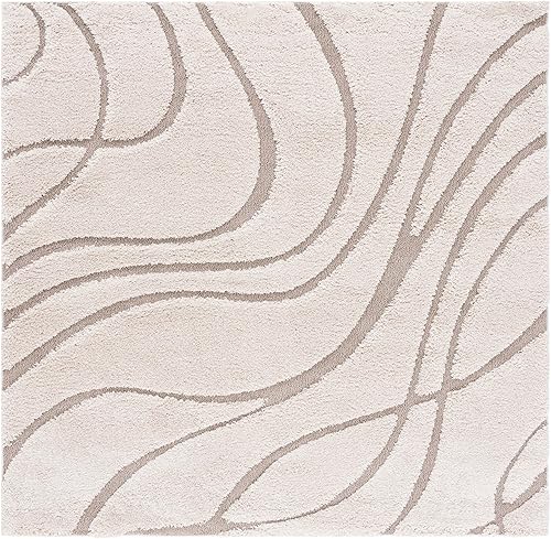 Miniatura 52 de SAFAVIEH Rodeo Drive Collection - Alfombra cuadrada de 4 pies, color dorado, hecha a mano de lana abstracta moderna de mediados de siglo, ideal para