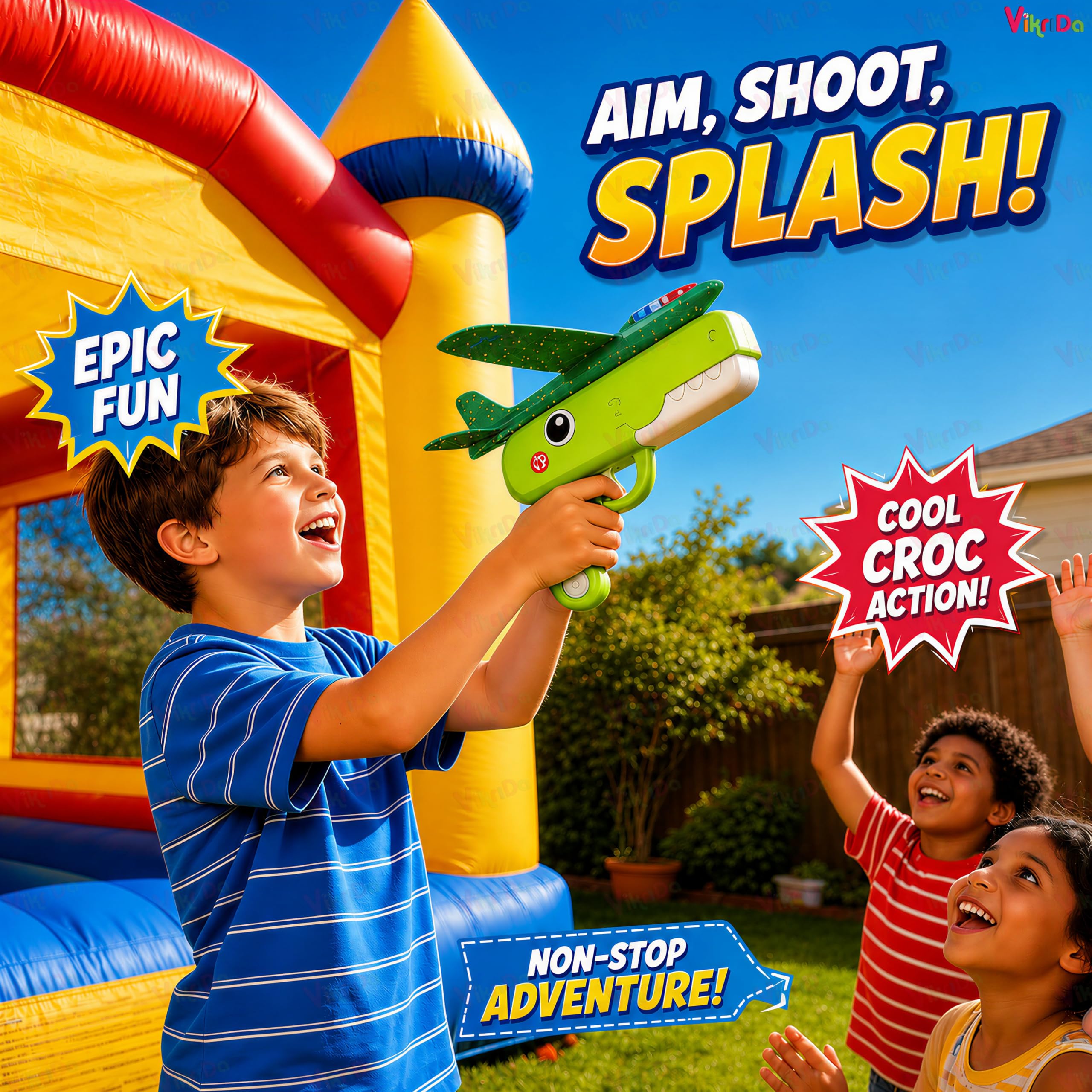 Dinosaur Airplane Launcher Gun Toy - Kids Fun! -6