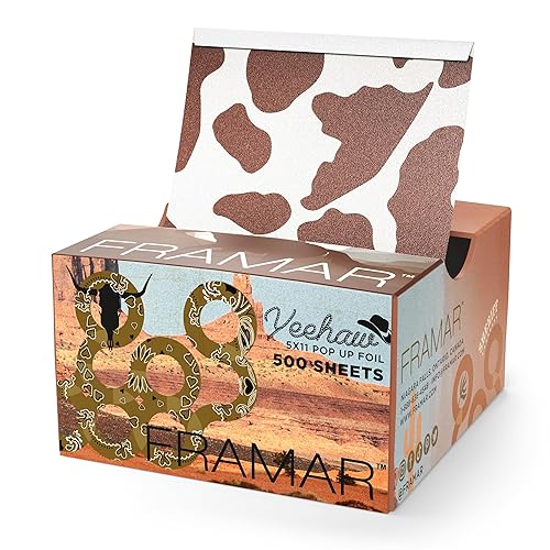 FRAMAR Láminas de cabello para resaltar - Láminas para el cabello para colorear, Hojas de papel de aluminio 500, Peluquería Láminas de aluminio para