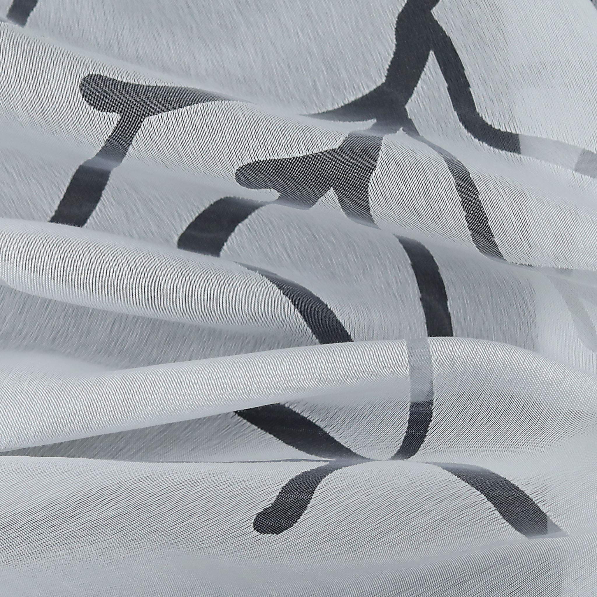 ESLIR Raffrollo mit U-Haken Gardinen Küche Raffgardinen Halbtransparent Ösenrollo Vorhänge Modern Ausbrenner Weiß BxH 100x140cm 1 Stück