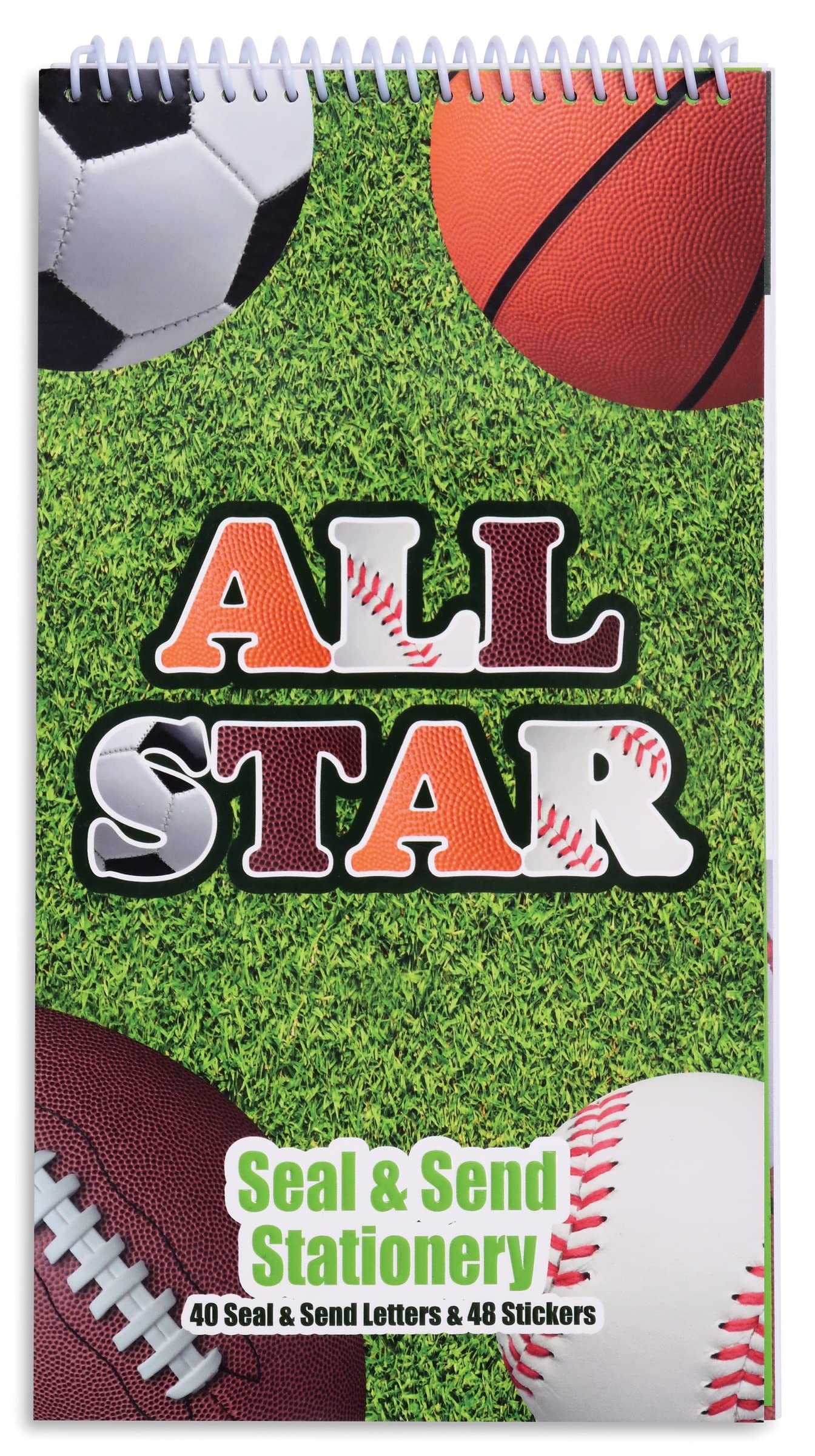 iscream Seal and Send 40 Sheet Stationery Note Card Pad with Seals - All Star Sports