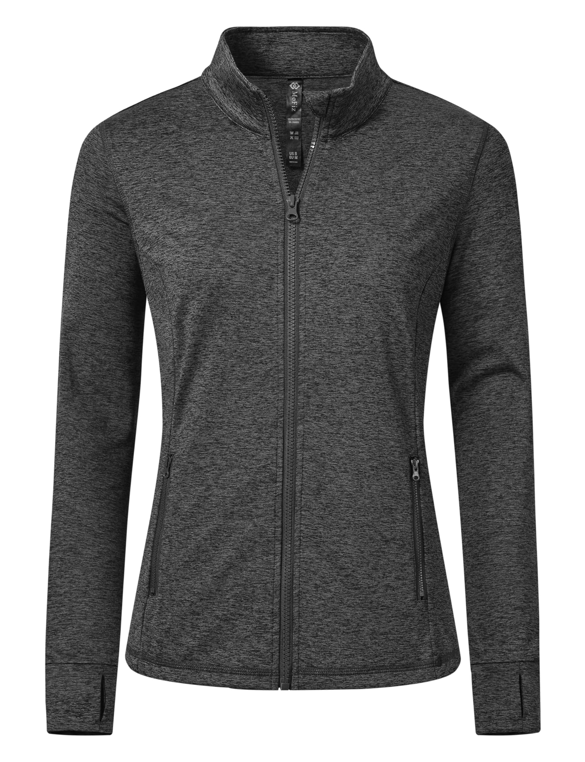 MoFiz Sportjacke Damen Leicht Trainingsjacke Mikrofleece Sweatjacke Wandershirt mit Reißverschluss