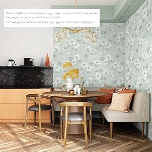 Naphite Green Floral Peel and Stick Wallpaper Boho Contact Paper for Cabinets Sage Green Flower Watercolor Contact Paper Modern Self Adhesive Removable Wallpaper for Bedroom Decor 17.3inW 393inL