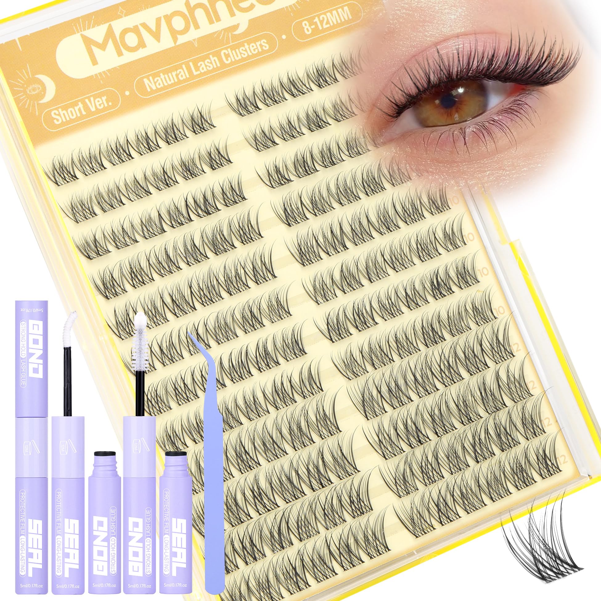 Mavphnee Natural Lash Clusters Kit