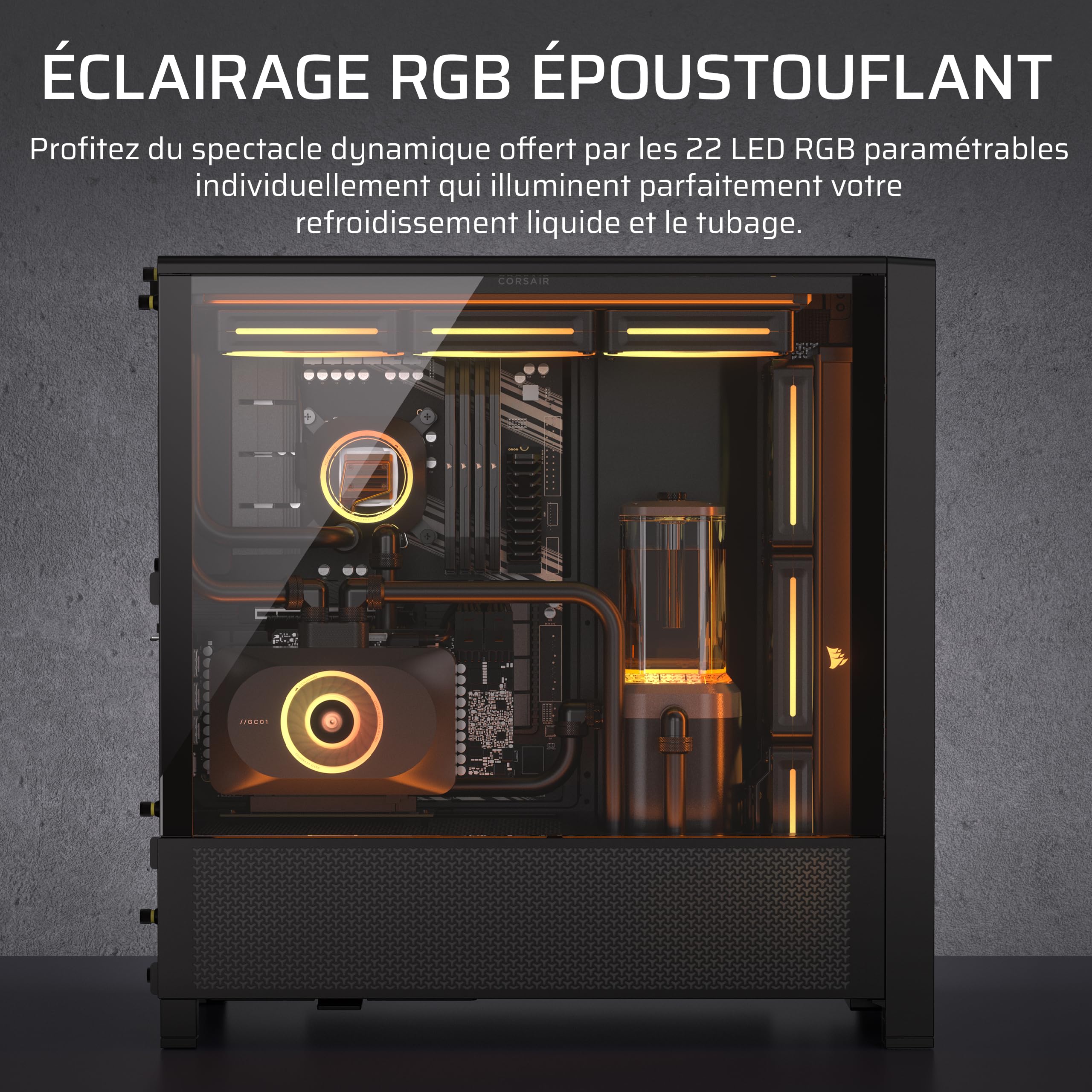 CORSAIR iCUE Link XD6 RGB Elite Pump/Reservoir – Pompe FlowDrive Max, Capteur de Température Intégré, 22 LEDs RGB Adressables, Réservoir 440ml en Nylon Transparent – Gris Furtif