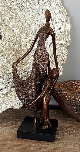 Miniatura 2 de Deco 79 Polystone - Estatua decorativa familiar para decoración del hogar, 13 x 5 x 5 pulgadas, bronce