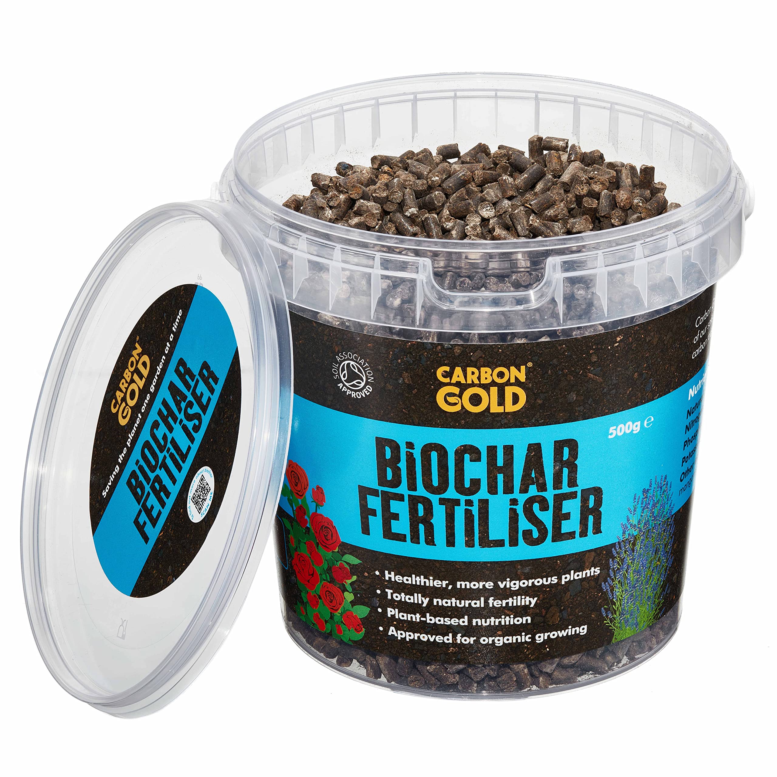 Carbon Gold | 500g Biochar Fertiliser | All natural ingredients | Soil Association Approved