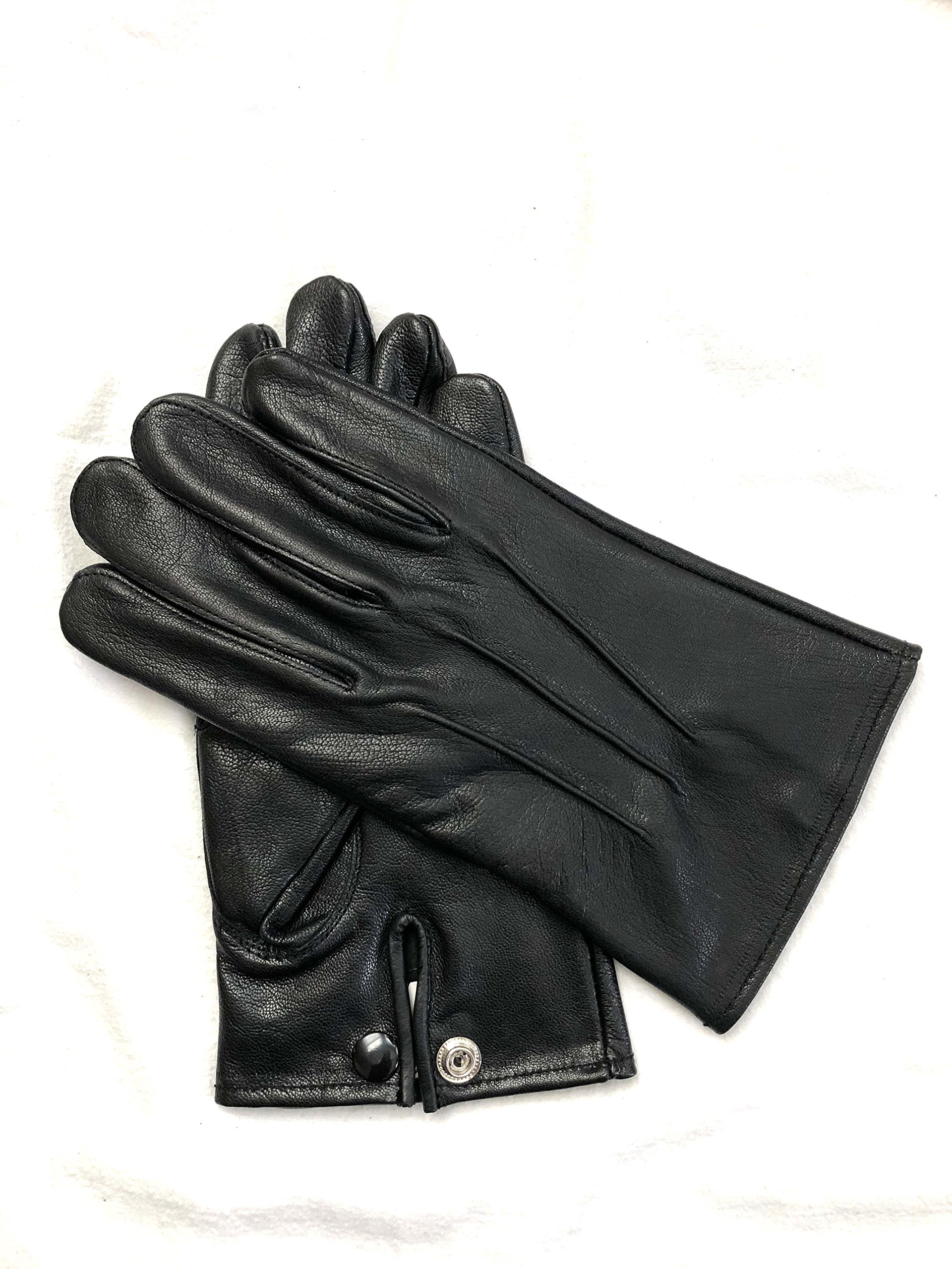 Men's Leather Driving Gloves (Black, Medium)