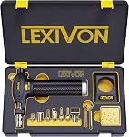 LEXIVON Kit de fer à souder au butane multi-usages | Autonome, à allumage automatique, flamme réglable, ensemble de 7 pointes | Qualité professionnelle (LX-770)