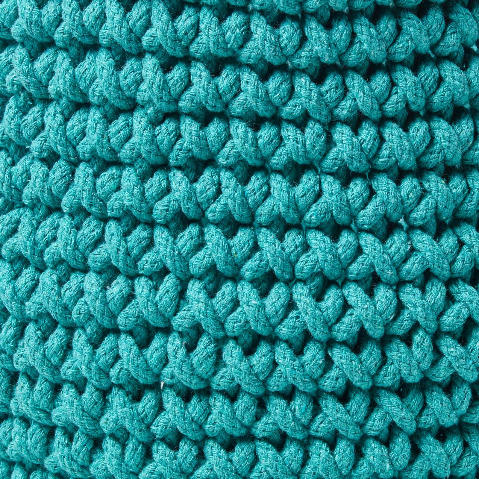 Homescapes cestino portaoggetti rotondo intrecciato in maglia bianco sporco 100% cotone