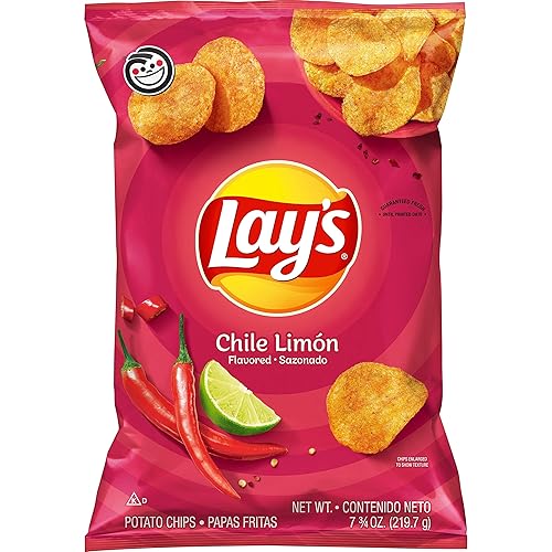 Lay's - Papas fritas con sabor a chile y limón, 7.75 onzas