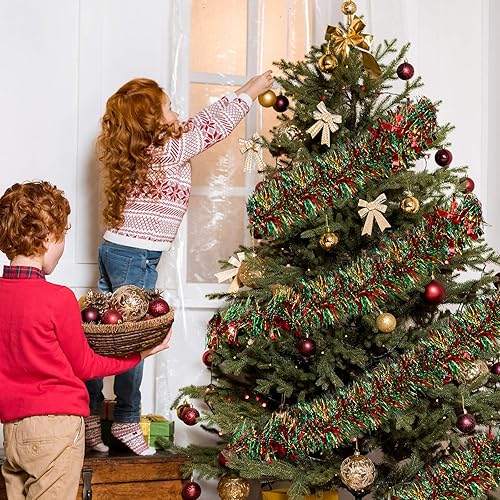 Miniatura 6 de Guirnalda de oropel de graduación de 50 pies, guirnalda metálica para árbol de Navidad, decoración de árbol de Navidad, escuela, boda, cumpleaños,