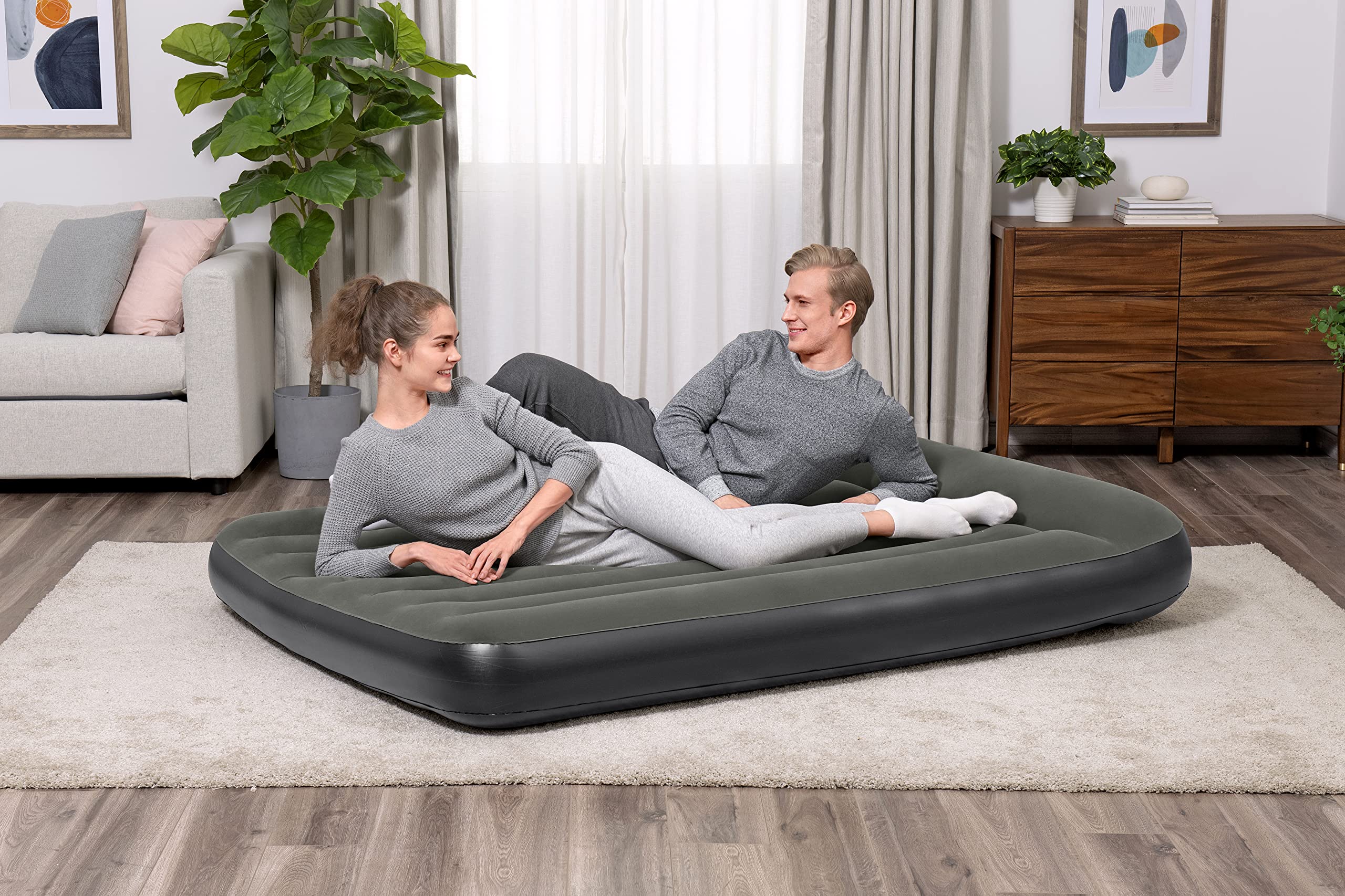 BESTWAY Cama Hinchable Doble Tritech 191x137x30 cm Negro