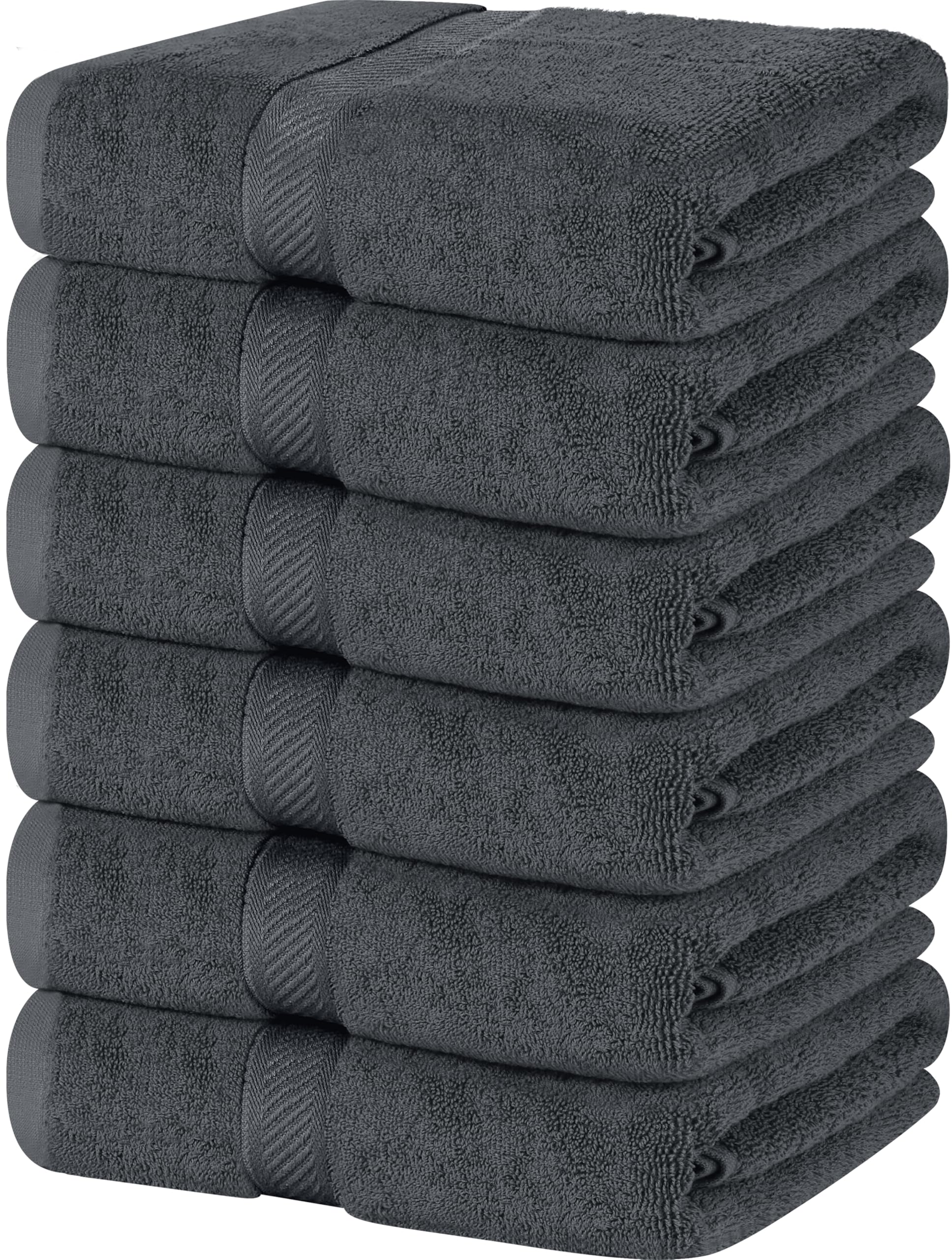Utopia Towels 6 Pack Bath Towel Set (27 x 54 Inches), 500 GSM 100% Ring Spun Cotton Medium Lightweight and Highly Absorbent Quick Drying, Premium Towels for Hotel, Spa and Bathroom (Grey)