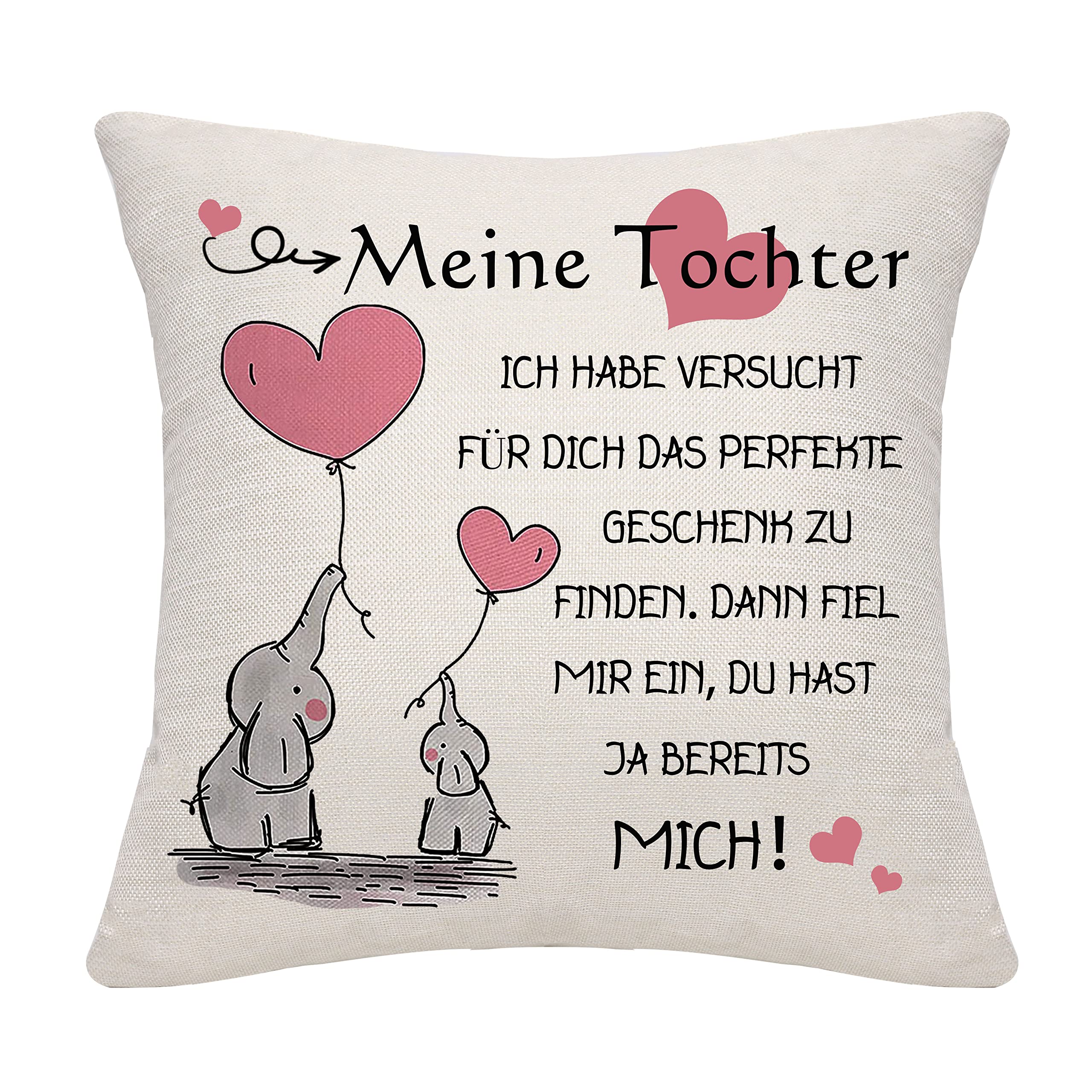 Bommex Elefant Kissenbezüge für Mama Tochter Sohn Papa Oma Großmutter Enkelin Enkelin Tante Nichte Freundin Frau Familie Geschenk Geburtstagsgeschenk