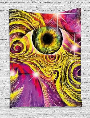 Miniatura 65 de Ambesonne Tapiz de la Torre Eiffel, tamaño Queen, imagen de la Torre Eiffel, París, Francia, coche vintage, calle, nubes oscuras, colcha colgante