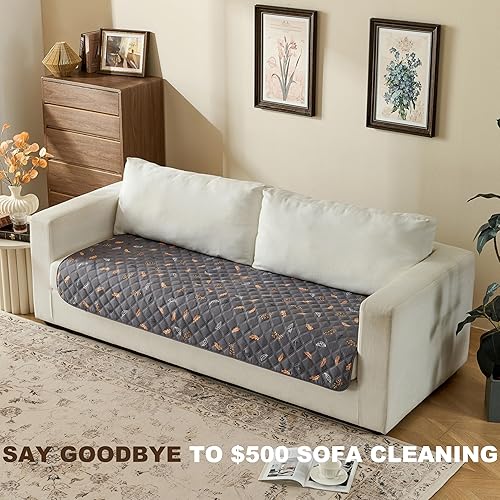 Miniatura 6 de Funda reversible para cama de perro con forro impermeable, protector de muebles y manta para mascotas, funda de sofá lavable para niños, perros y